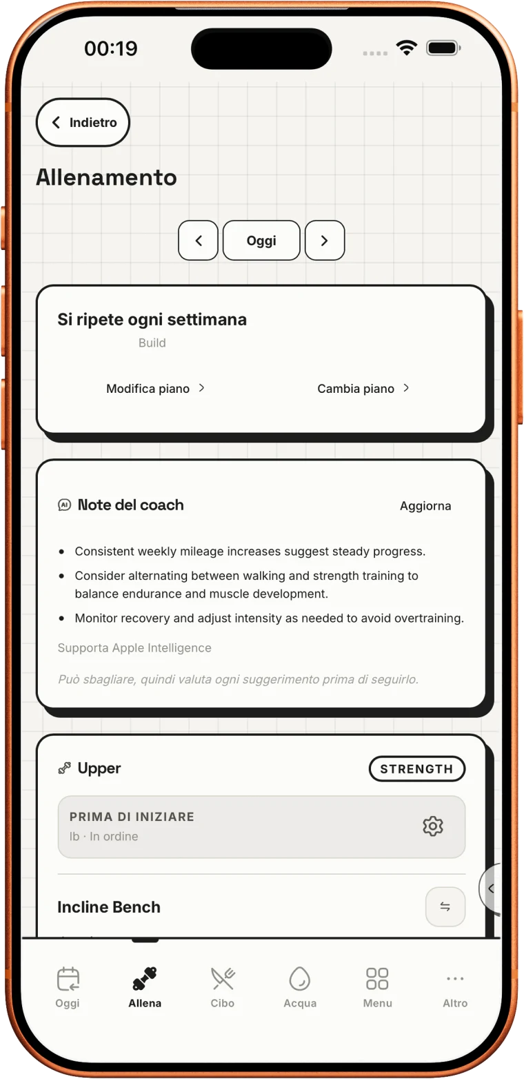 Pianifica e svolgi i tuoi allenamenti