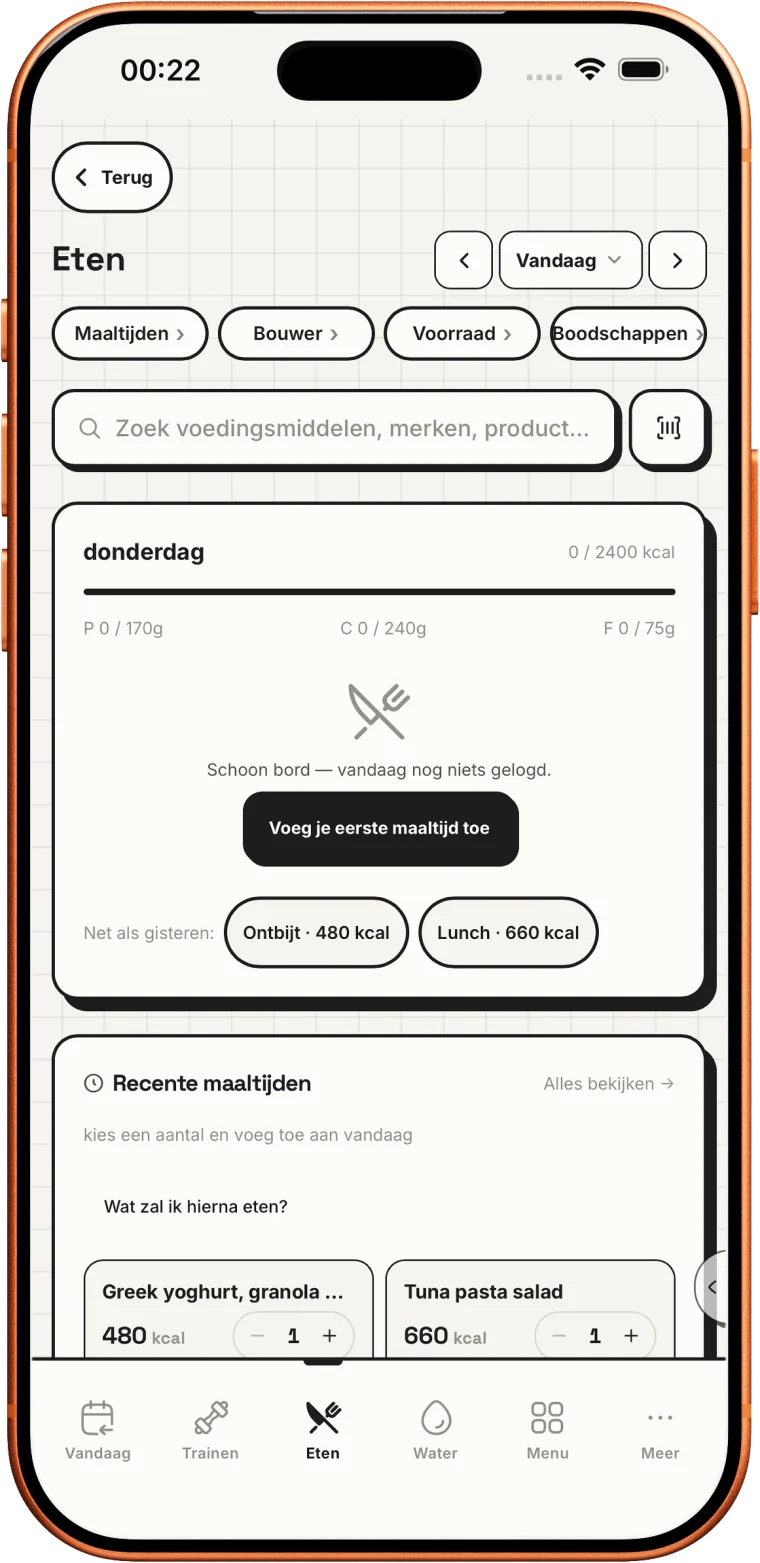 Log eten in seconden